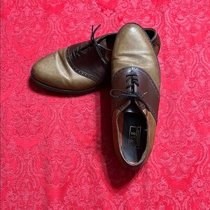 Florsheim Comfortech Oxford Shoes Mens 11 Brown Tan Two Tone Lace Up Dress